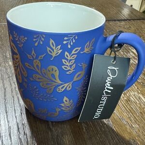 Dwell Studios Rich Purple/Blue and Gold Peacock Mug